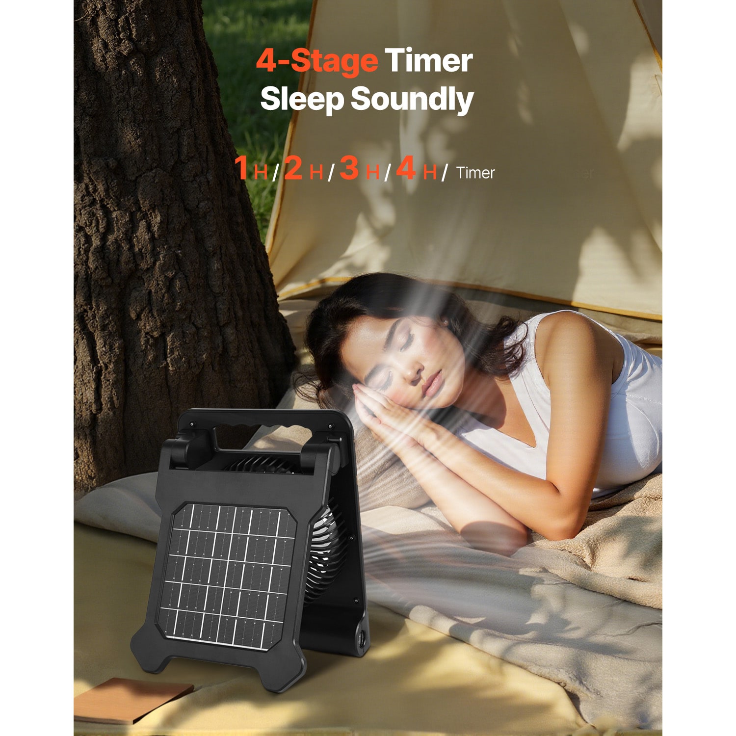 Portable Solar Fan With Led Lantern And Rechargeable Battery_voghion.com
